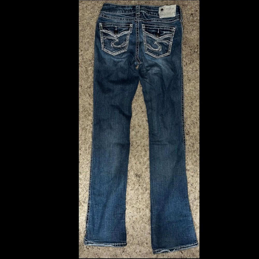 Womens Silver Jeans Size W25 / L33 Suki Flap 17”